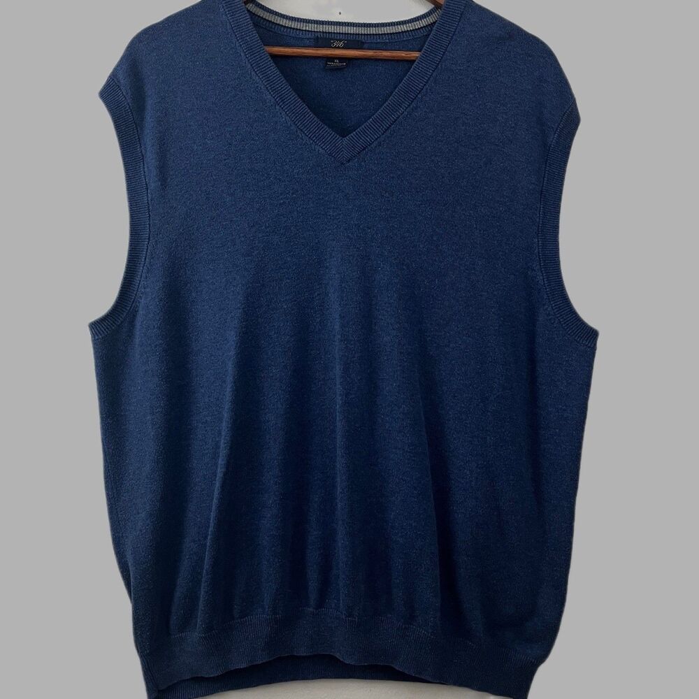 Brooks Brothers “346” Men’s XL Blue Supima Cotton Knit V-Neck Sweater Vest